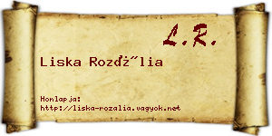 Liska Rozália névjegykártya